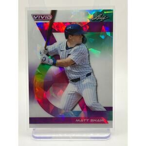 2024 Leaf Vivid Baseball Matt Shaw White Crystal Refractor 2/6 SP Chicago Cubs